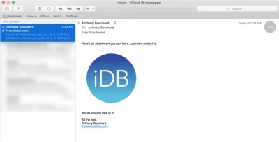 Force Mac Mail to show attachments as icons