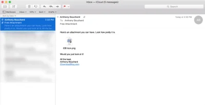 Show email attachments as icons in macOS Mail
