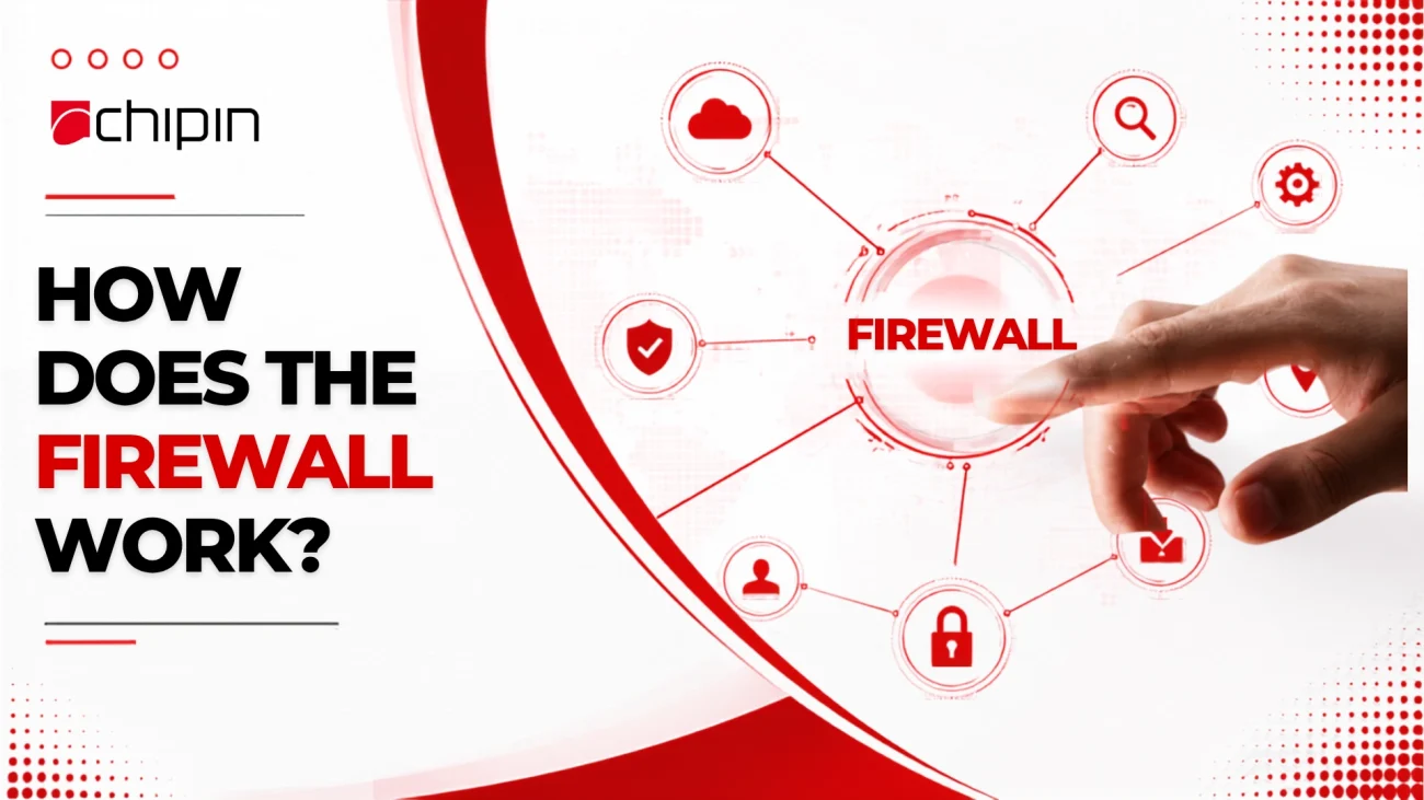 How does the firewall work to protect a business network