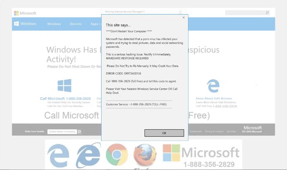 Phishing emails posing as tech help