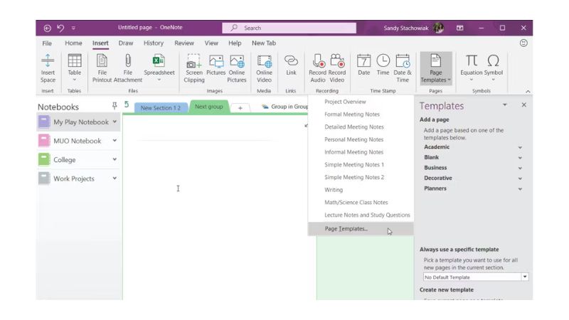 OneNote Template