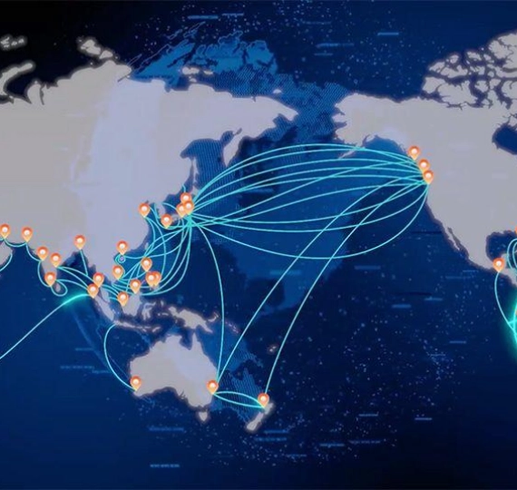 Global submarine fiber optic cable network
